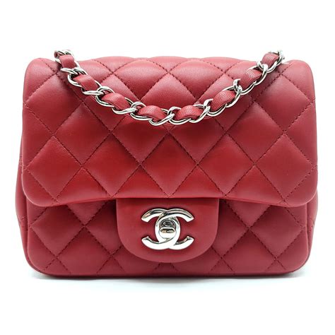 chanel mini square bag red|Chanel mini single flap bag.